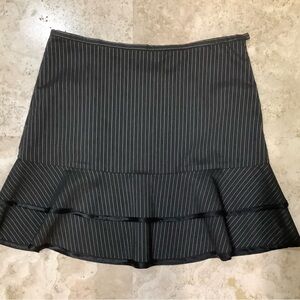 Pinstripe black flared skirt size 10 (fits smaller)